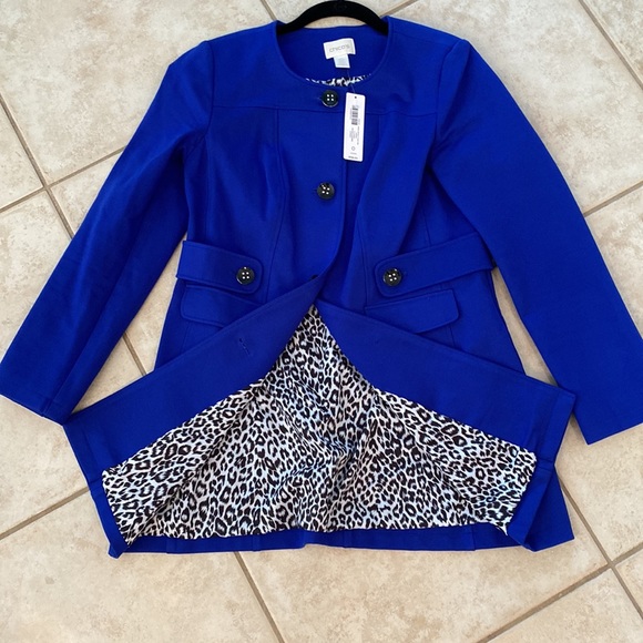 Ponte novelty button topper jacket, long sleeve - Picture 3 of 6